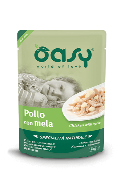 Oasy Specialità Naturale Pollo con Mela 70gr Oasy Specialità Naturale Pollo con Mela 70gr